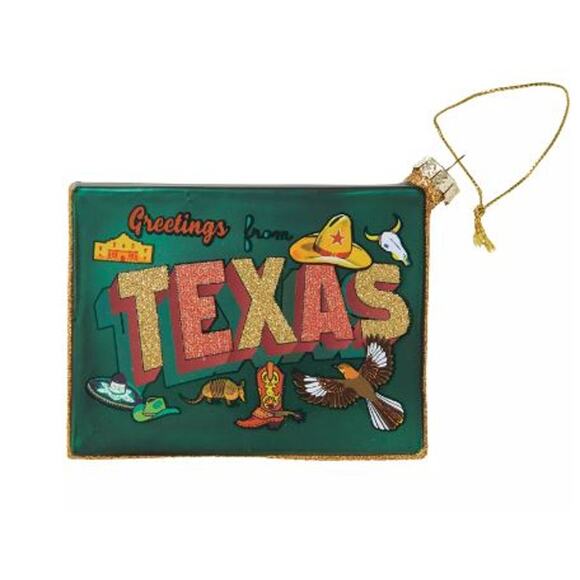 Destination Holiday Greetings From Texas Christmas Ornament 4.25"x3"x1" - Picture 1 of 1